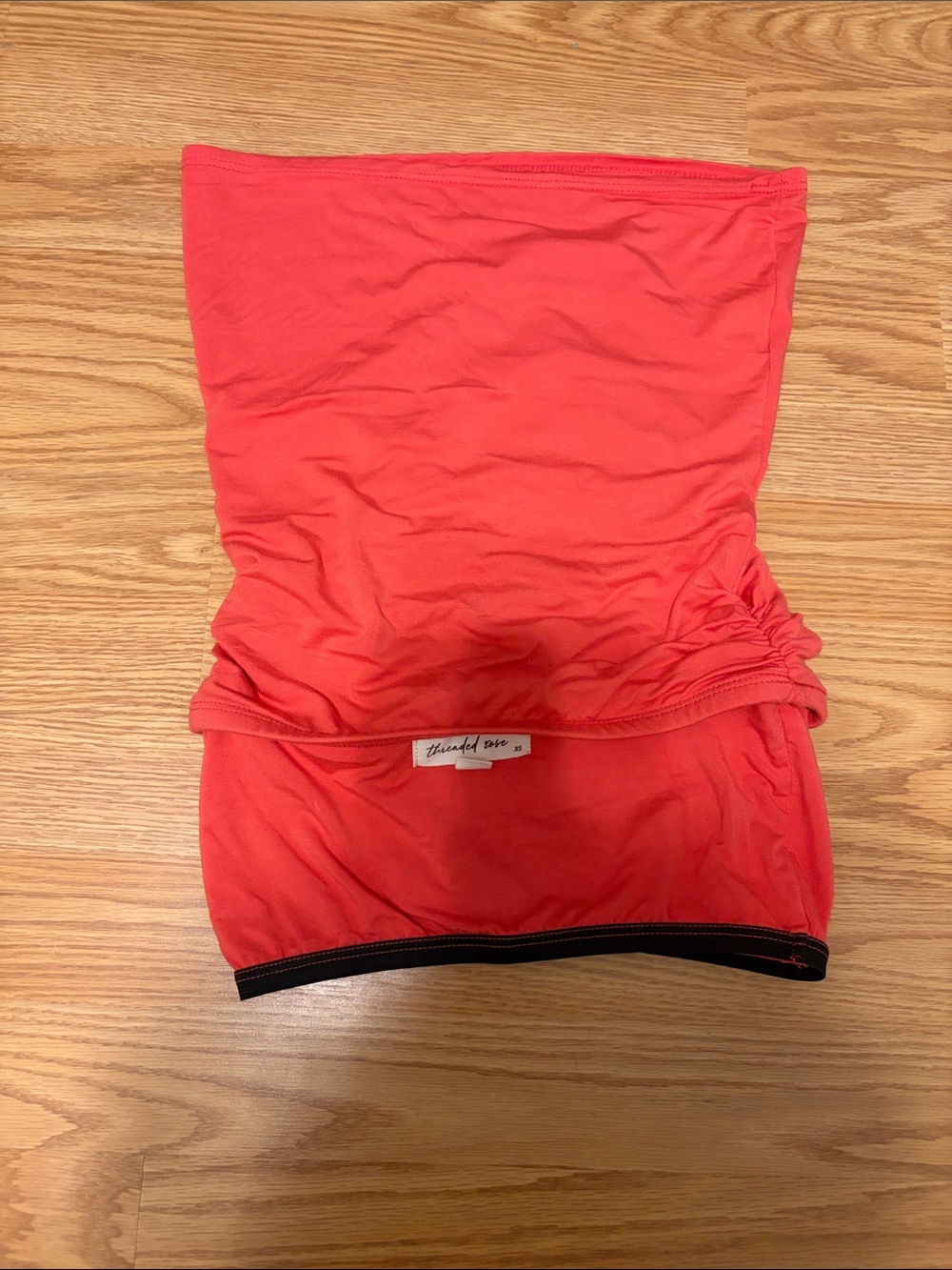 NEVER WORN* Threaded Rose XS Strapless Coral Orange Tube Top - Picture 5 of 5